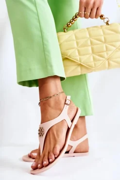 Sandały Gumowe|Sandały Płaskie>Boto Damskie Sandałki Nude Sonner