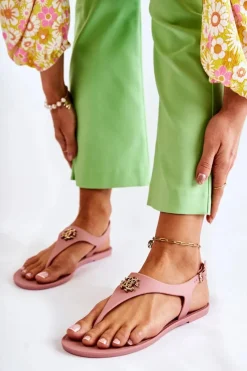 Outlet Boto Damskie Sandałki Różowe Sonner