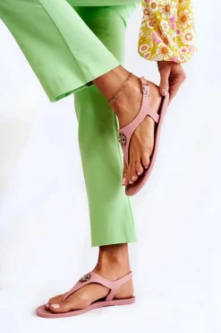 Outlet Boto Damskie Sandałki Różowe Sonner