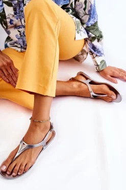 Sale Damskie Sandałki Srebrne Storm Damskie Sandały Gumowe