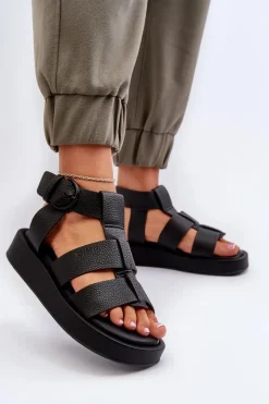 Sandały Big Star|Sandały Płaskie>Big Star Shoes Damskie Sandały Big Star NN274071 Czarne