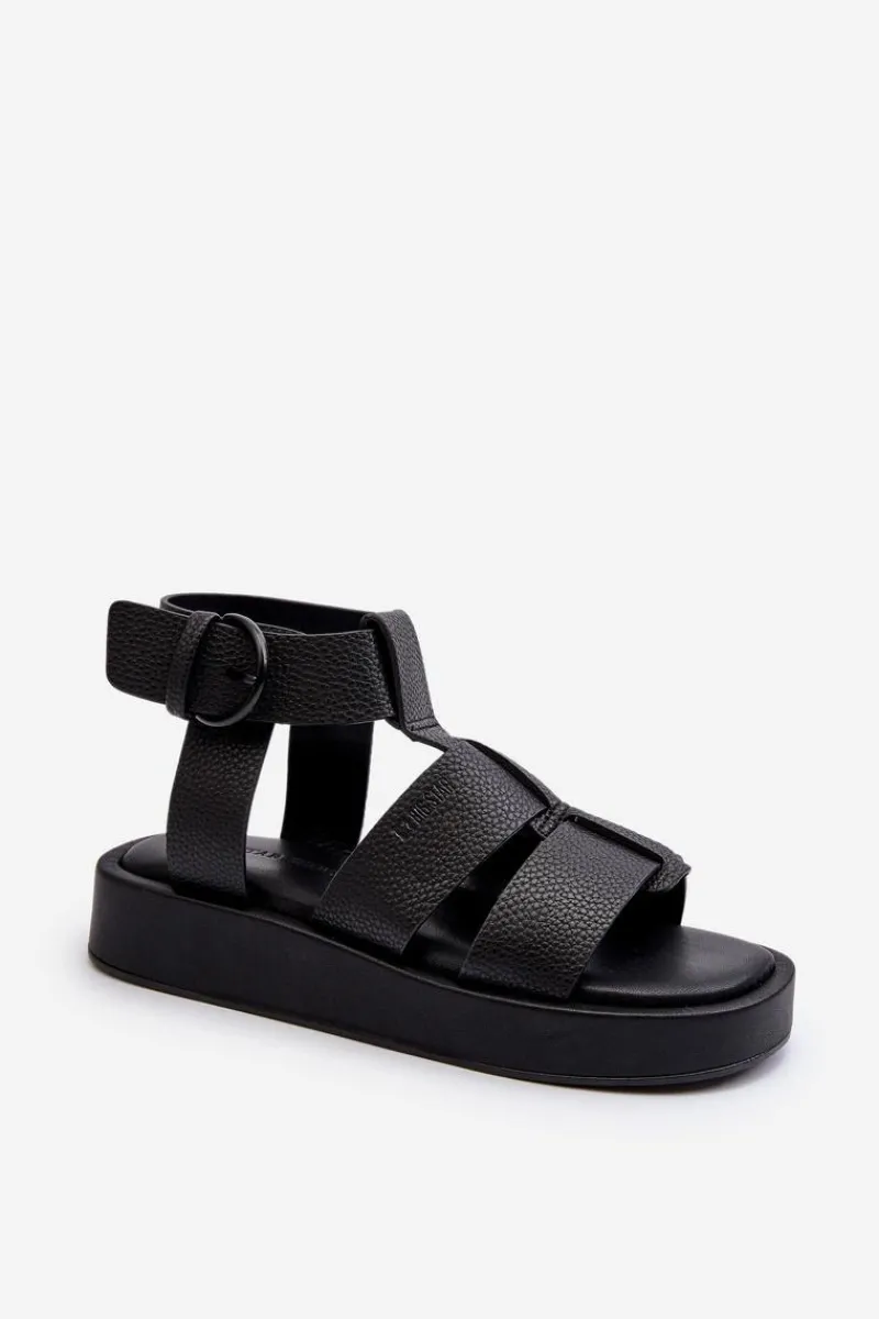 Sandały Big Star|Sandały Płaskie>Big Star Shoes Damskie Sandały Big Star NN274071 Czarne