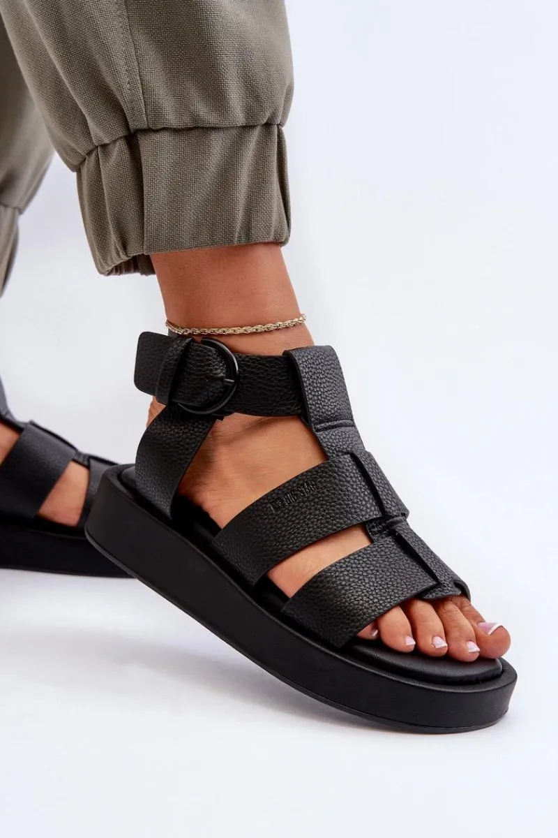 Sandały Big Star|Sandały Płaskie>Big Star Shoes Damskie Sandały Big Star NN274071 Czarne