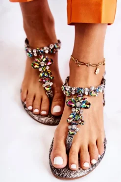 Sandały Płaskie><noscript><img width=