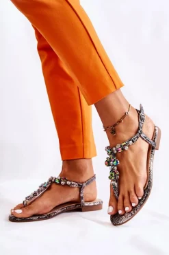 Sandały Płaskie><noscript><img width=