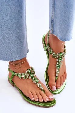 Sandały Płaskie><noscript><img width=