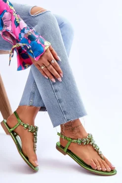 Sandały Płaskie><noscript><img width=