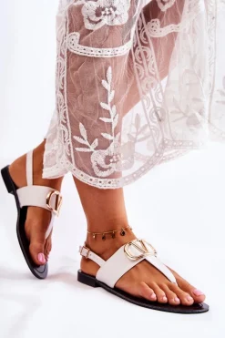 Sandały Płaskie><noscript><img width=