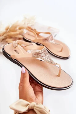 Sandały Płaskie><noscript><img width=