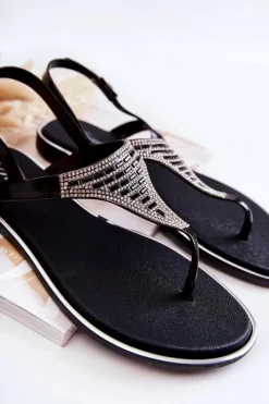 Sandały Płaskie><noscript><img width=