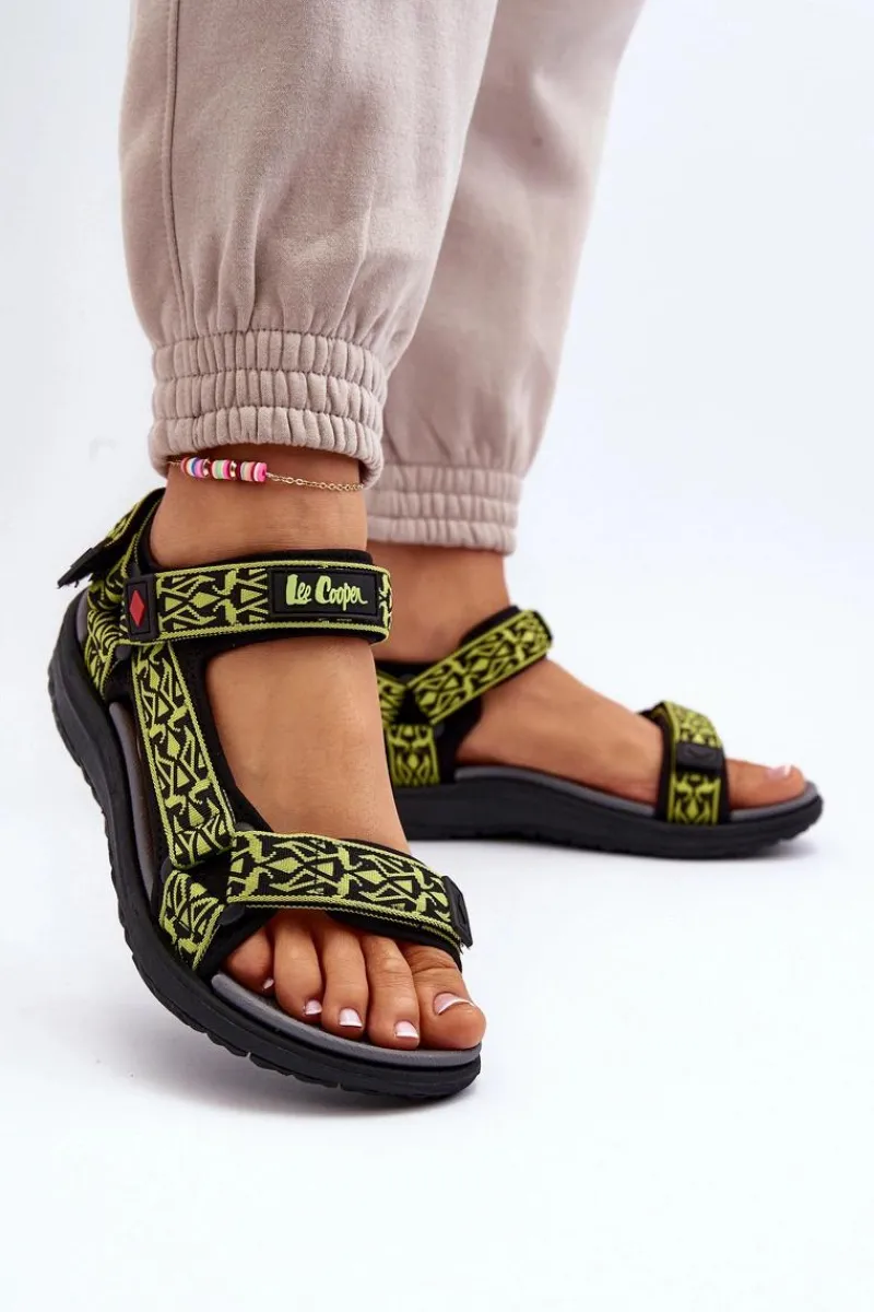 Clearance Lee Cooper Damskie Sandały LCW-24-34-2609 Limonkowe