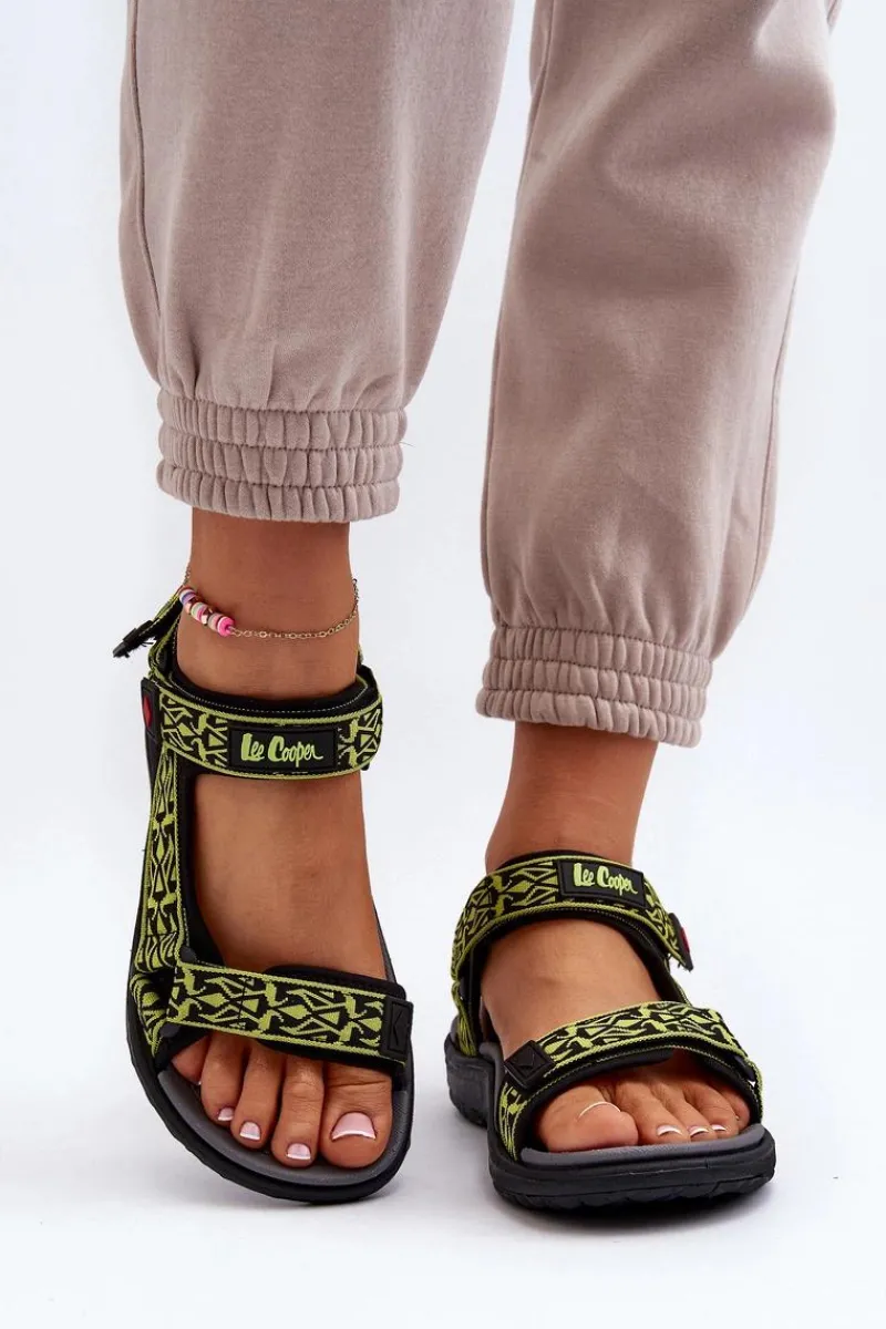 Clearance Lee Cooper Damskie Sandały LCW-24-34-2609 Limonkowe
