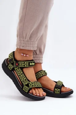 Clearance Lee Cooper Damskie Sandały LCW-24-34-2609 Limonkowe