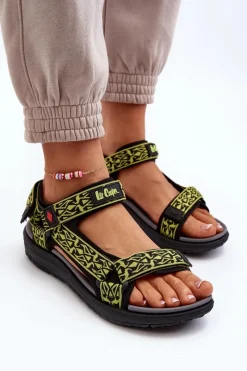 Clearance Lee Cooper Damskie Sandały LCW-24-34-2609 Limonkowe