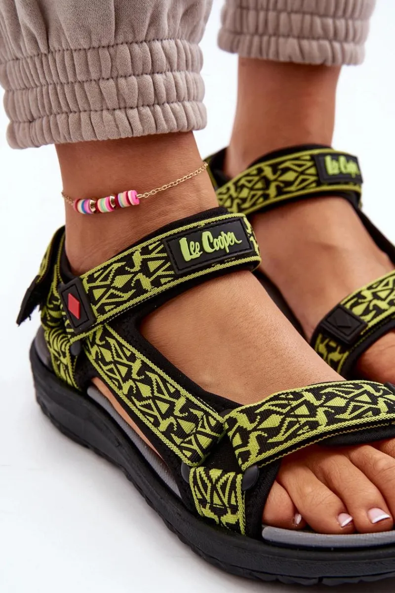 Clearance Lee Cooper Damskie Sandały LCW-24-34-2609 Limonkowe