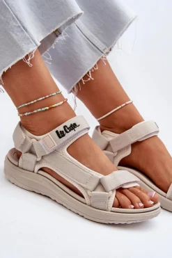 Sandały Płaskie>Lee Cooper Damskie Sandały LCW-24-34-2614 Beżowe