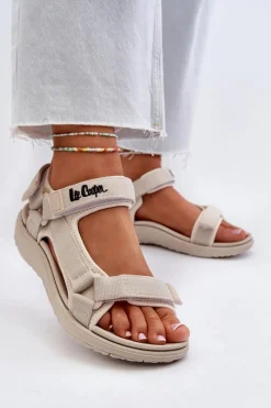 Sandały Płaskie></noscript>Lee Cooper Damskie Sandały LCW-24-34-2614 Beżowe