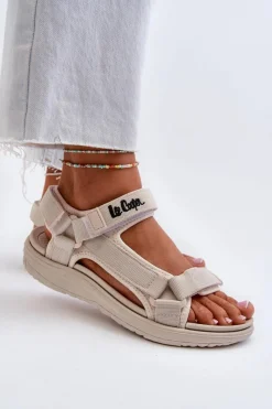 Sandały Płaskie></noscript>Lee Cooper Damskie Sandały LCW-24-34-2614 Beżowe