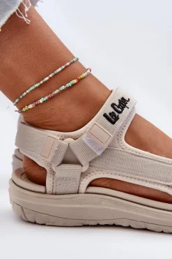 Sandały Płaskie></noscript>Lee Cooper Damskie Sandały LCW-24-34-2614 Beżowe