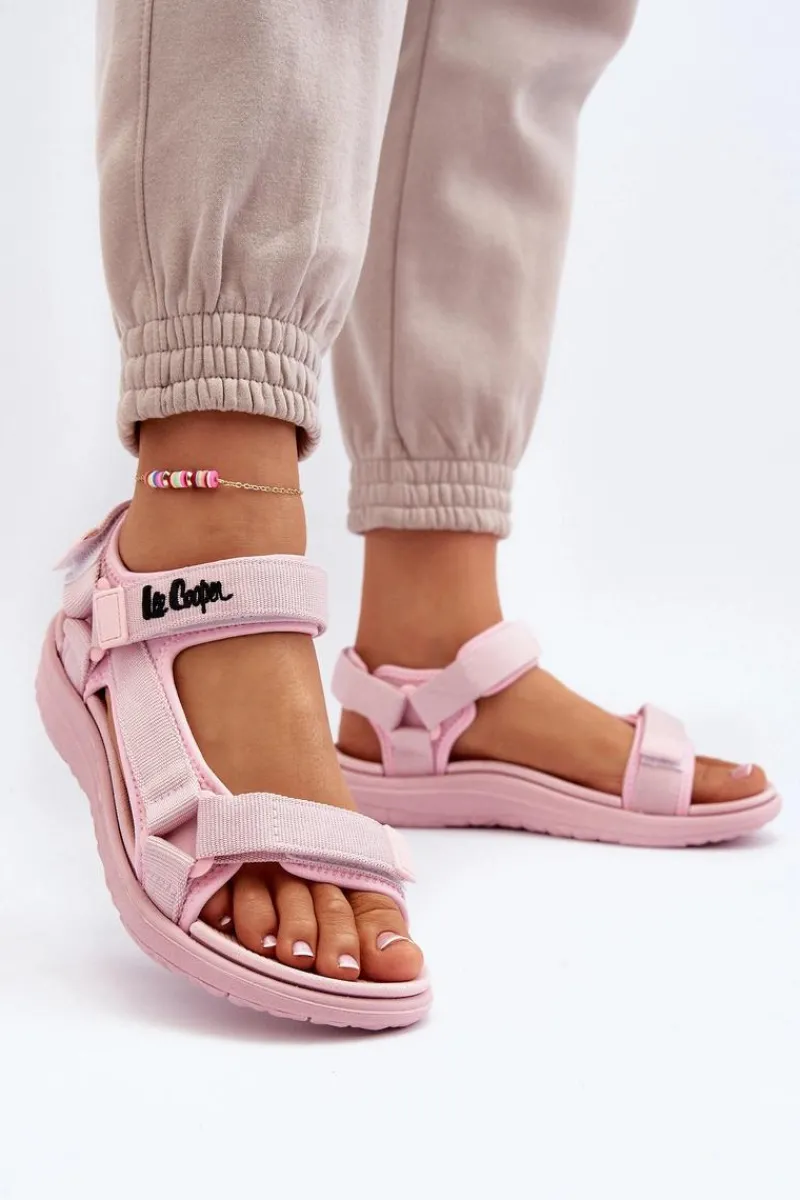 Online Lee Cooper Damskie Sandały LCW-24-34-2613 Różowe