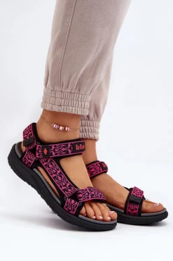 Best Damskie Sandały LCW-24-34-2608 Fuksja Damskie Sandały Płaskie