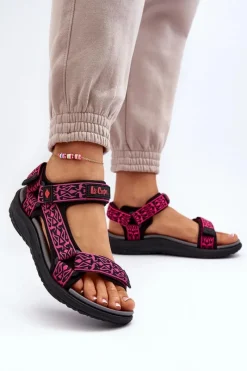 Best Damskie Sandały LCW-24-34-2608 Fuksja Damskie Sandały Płaskie