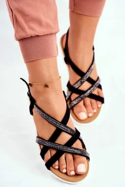 Sandały Płaskie><noscript><img width=