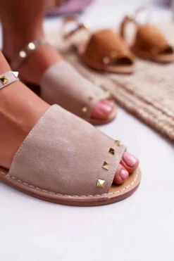 Sandały Płaskie><noscript><img width=