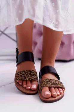 Sandały Płaskie><noscript><img width=