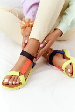 Boto Damskie Sandały Na Gumowej Podeszwie Wielokolorowe Stranger