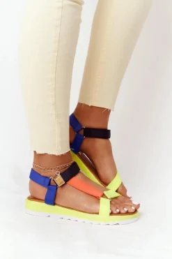 Boto Damskie Sandały Na Gumowej Podeszwie Wielokolorowe Stranger