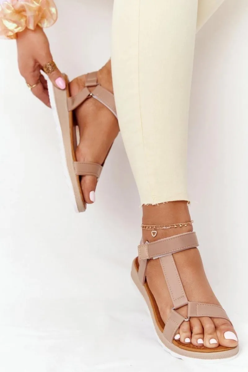 Sandały Płaskie>Boto Damskie Sandały Na Gumowej Podeszwie Brązowe Stranger