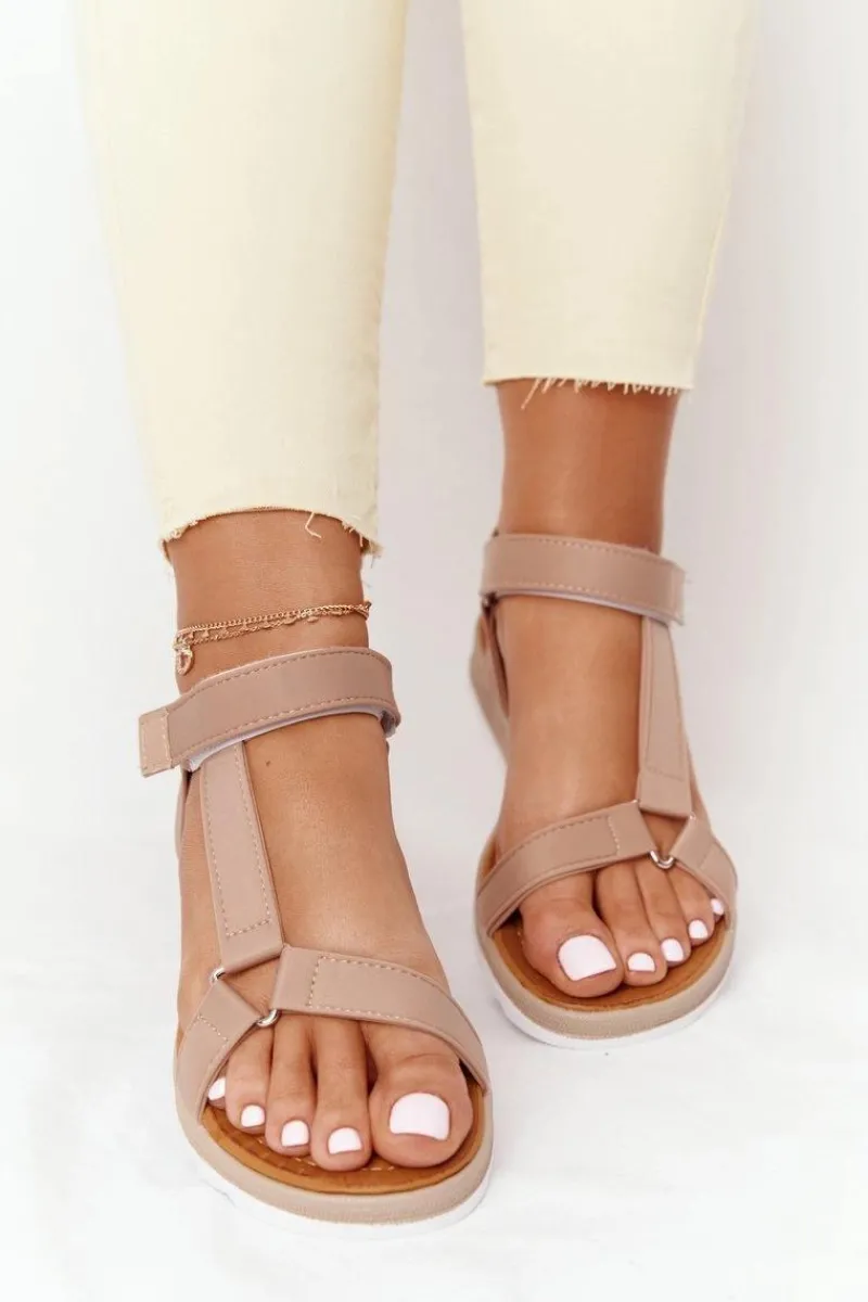 Sandały Płaskie>Boto Damskie Sandały Na Gumowej Podeszwie Brązowe Stranger