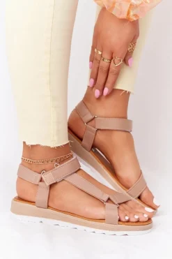 Sandały Płaskie><noscript><img width=