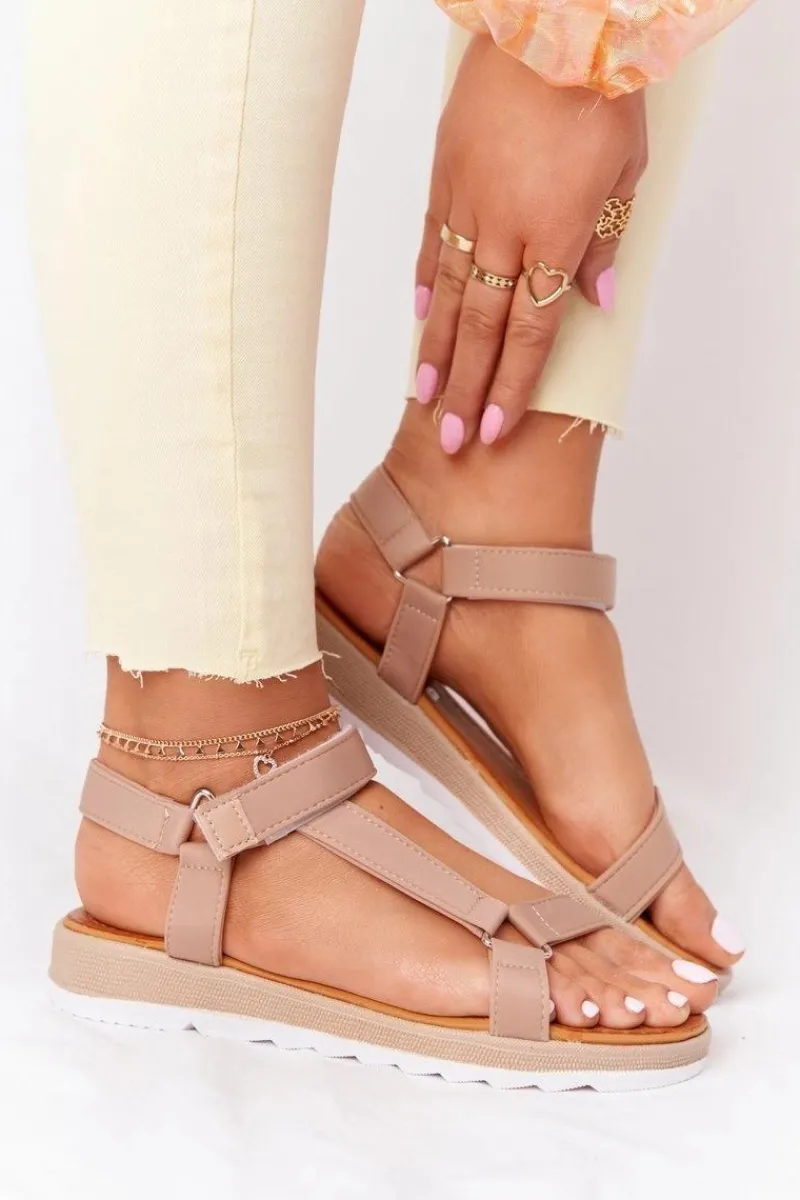 Sandały Płaskie>Boto Damskie Sandały Na Gumowej Podeszwie Brązowe Stranger