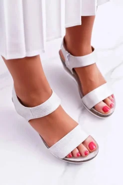 New Buty damskie Vinceza Damskie Sandały na Koturnie Srebrne Gerdro