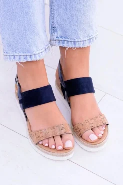 Discount Boto Damskie Sandały Na Koturnie Lniane Felucci