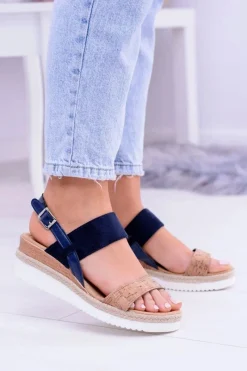 Discount Boto Damskie Sandały Na Koturnie Lniane Felucci