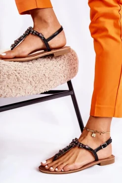 Clearance Damskie buty S.Barski Damskie Sandały Na Lato Czarne Margery