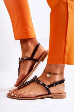 Clearance Damskie buty S.Barski Damskie Sandały Na Lato Czarne Margery