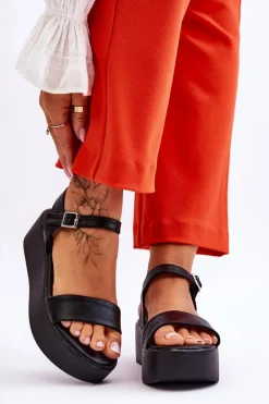 Sandały Płaskie>Buty damskie Vinceza Damskie Sandały Na Masywnej Platformie Czarne Casen