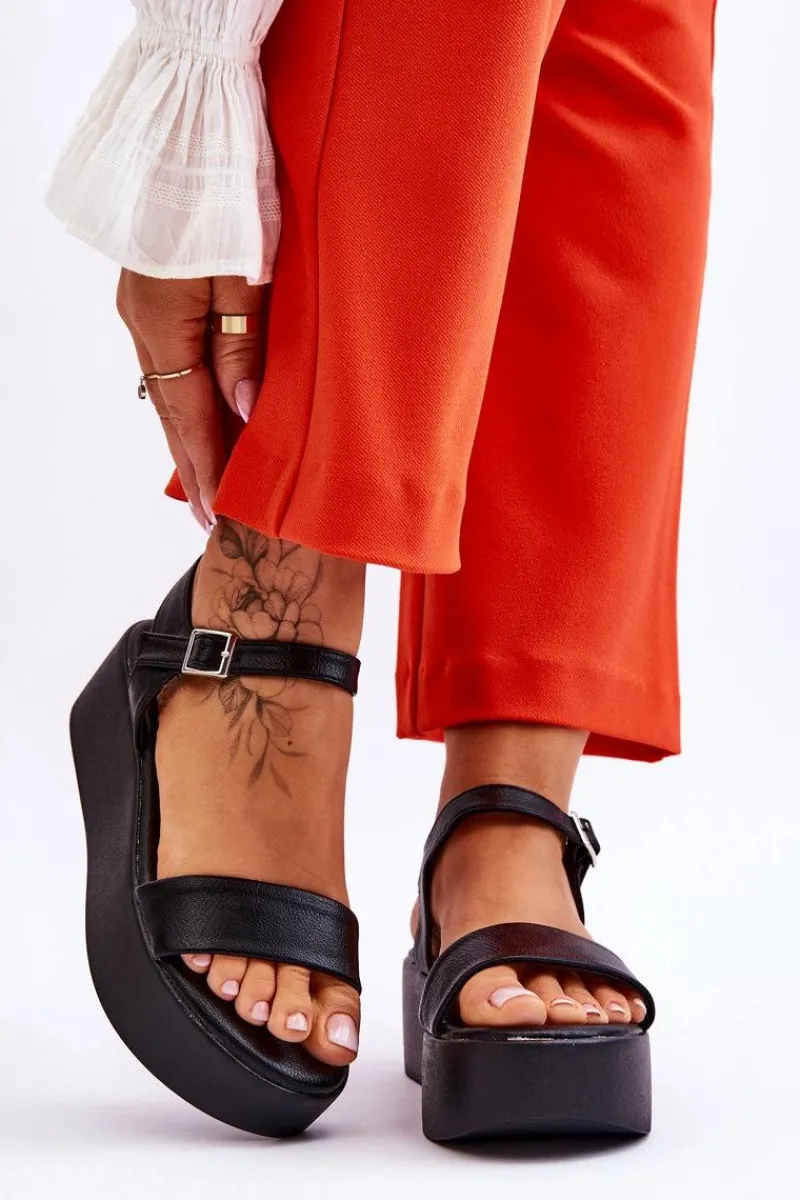 Sandały Płaskie>Buty damskie Vinceza Damskie Sandały Na Masywnej Platformie Czarne Casen