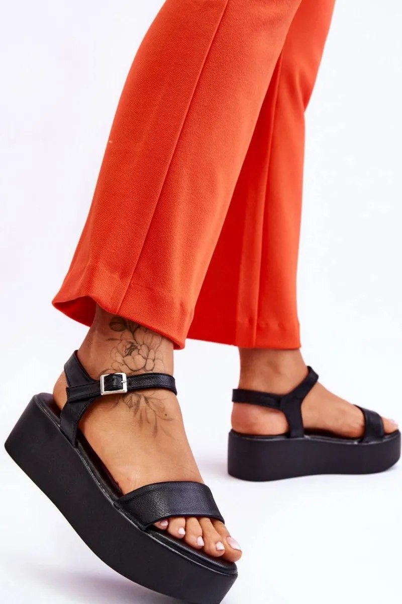 Sandały Płaskie>Buty damskie Vinceza Damskie Sandały Na Masywnej Platformie Czarne Casen