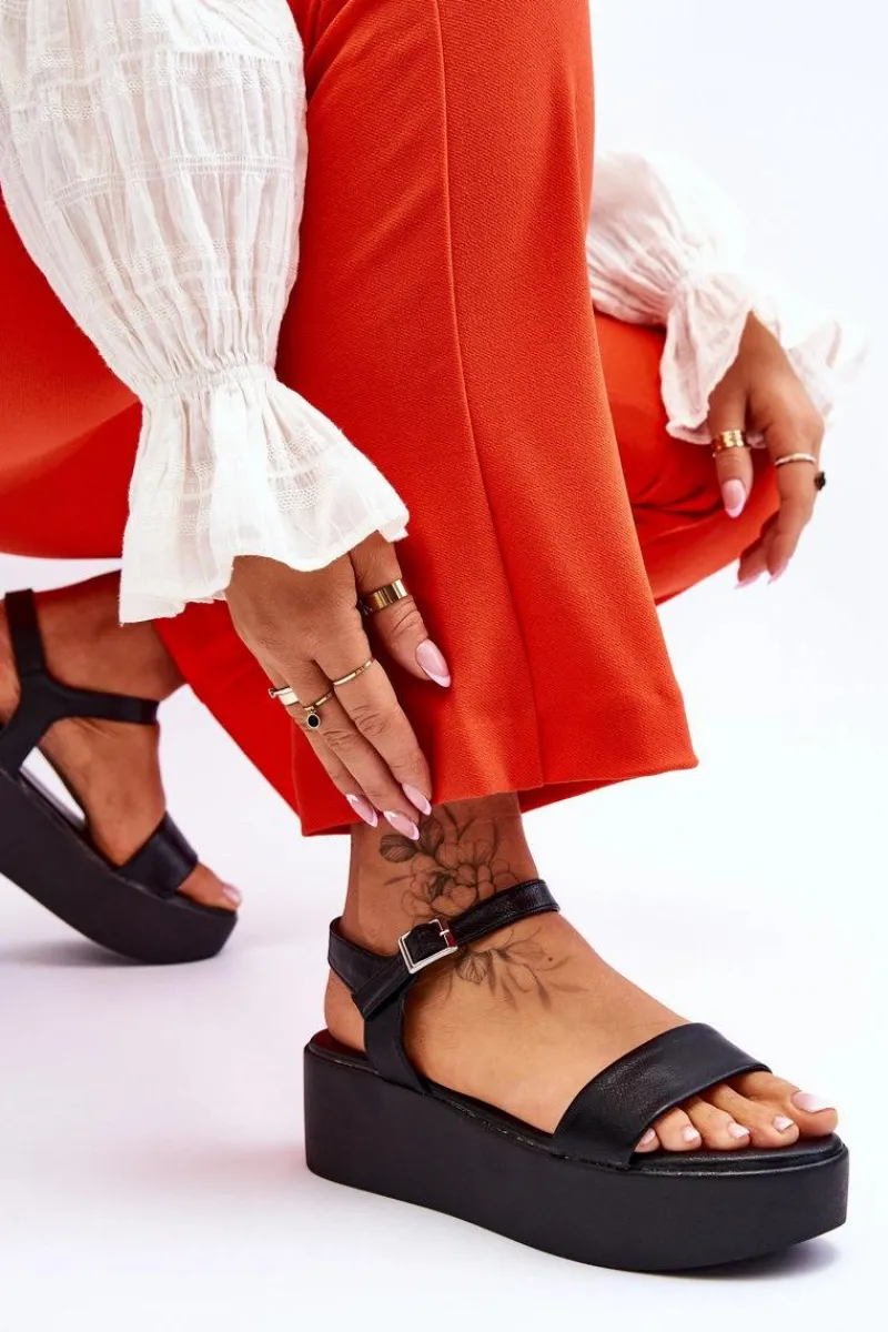 Sandały Płaskie>Buty damskie Vinceza Damskie Sandały Na Masywnej Platformie Czarne Casen