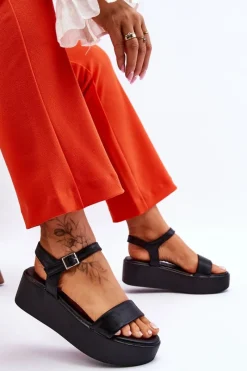 Sandały Płaskie><noscript><img width=