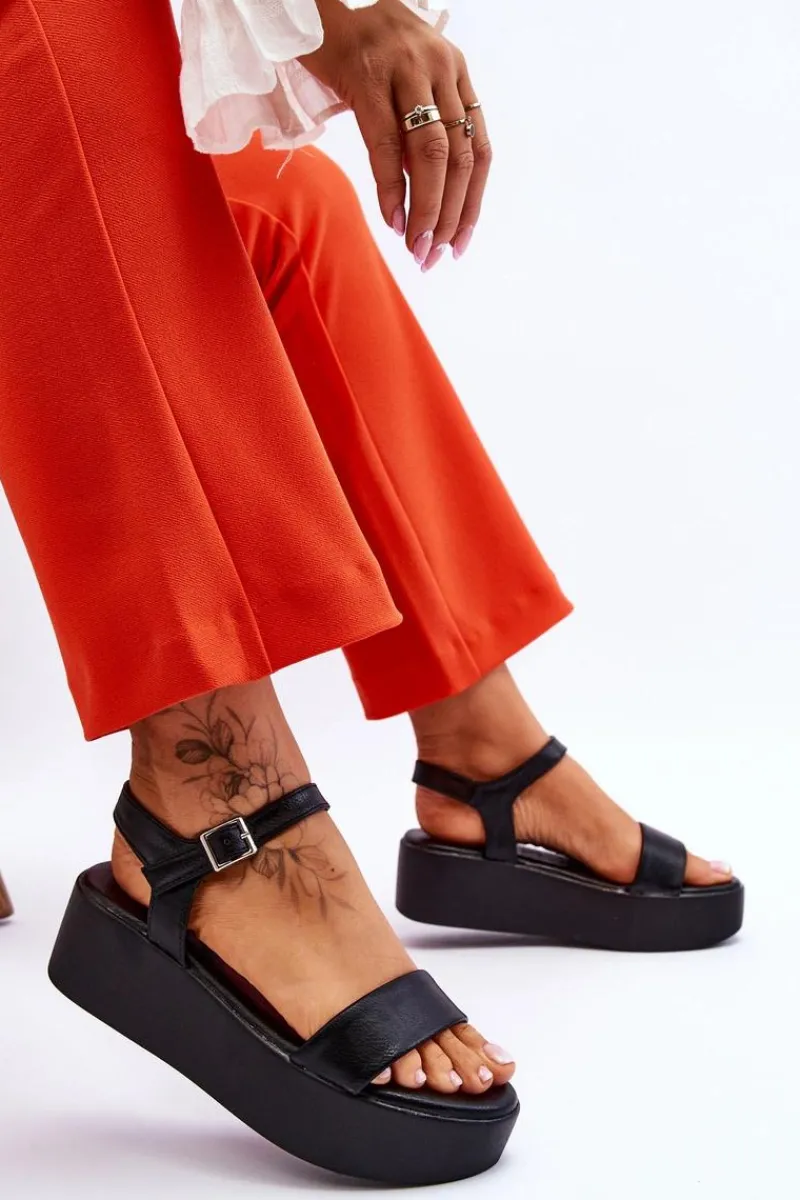 Sandały Płaskie>Buty damskie Vinceza Damskie Sandały Na Masywnej Platformie Czarne Casen