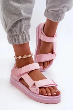 Clearance Big Star Shoes Damskie Sandały Na Platformie Big Star NN274A533 Różowe Różowy