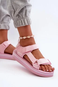 Clearance Big Star Shoes Damskie Sandały Na Platformie Big Star NN274A533 Różowe Różowy