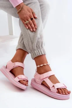 Clearance Big Star Shoes Damskie Sandały Na Platformie Big Star NN274A533 Różowe Różowy