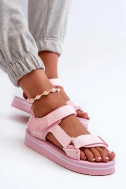 Clearance Big Star Shoes Damskie Sandały Na Platformie Big Star NN274A533 Różowe Różowy